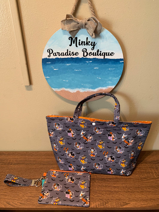 Mickey Halloween tote bag and wristlet