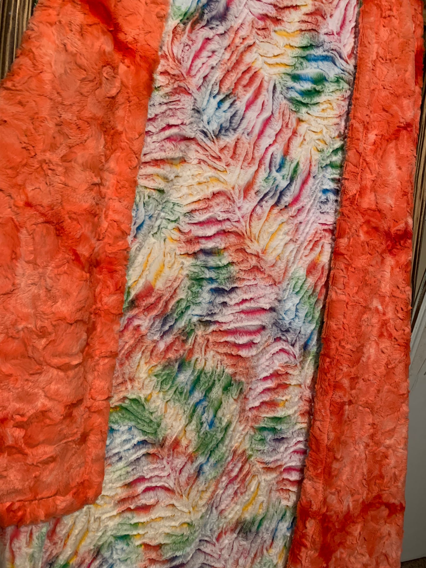 Vibrant prism/ living coral galaxy backing